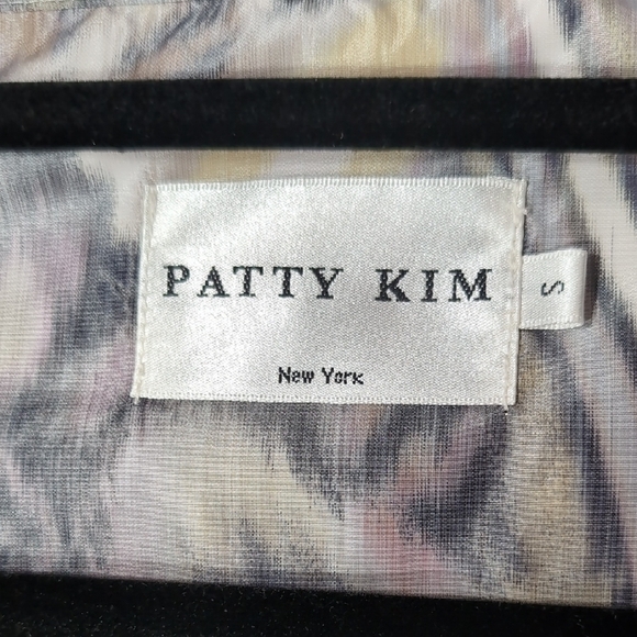 Patty Kim | Pastel Marble Wave Lightweight Utility Blazer Trench Jacket Size S - Picture 6 of 11